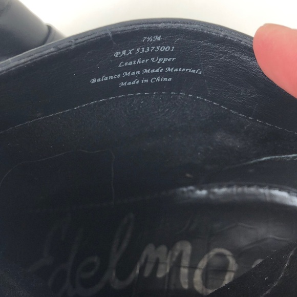 Sam Edelman Black Genuine Leather Studded Crystal Ankle Boots Size 7.5 - Picture 6 of 8